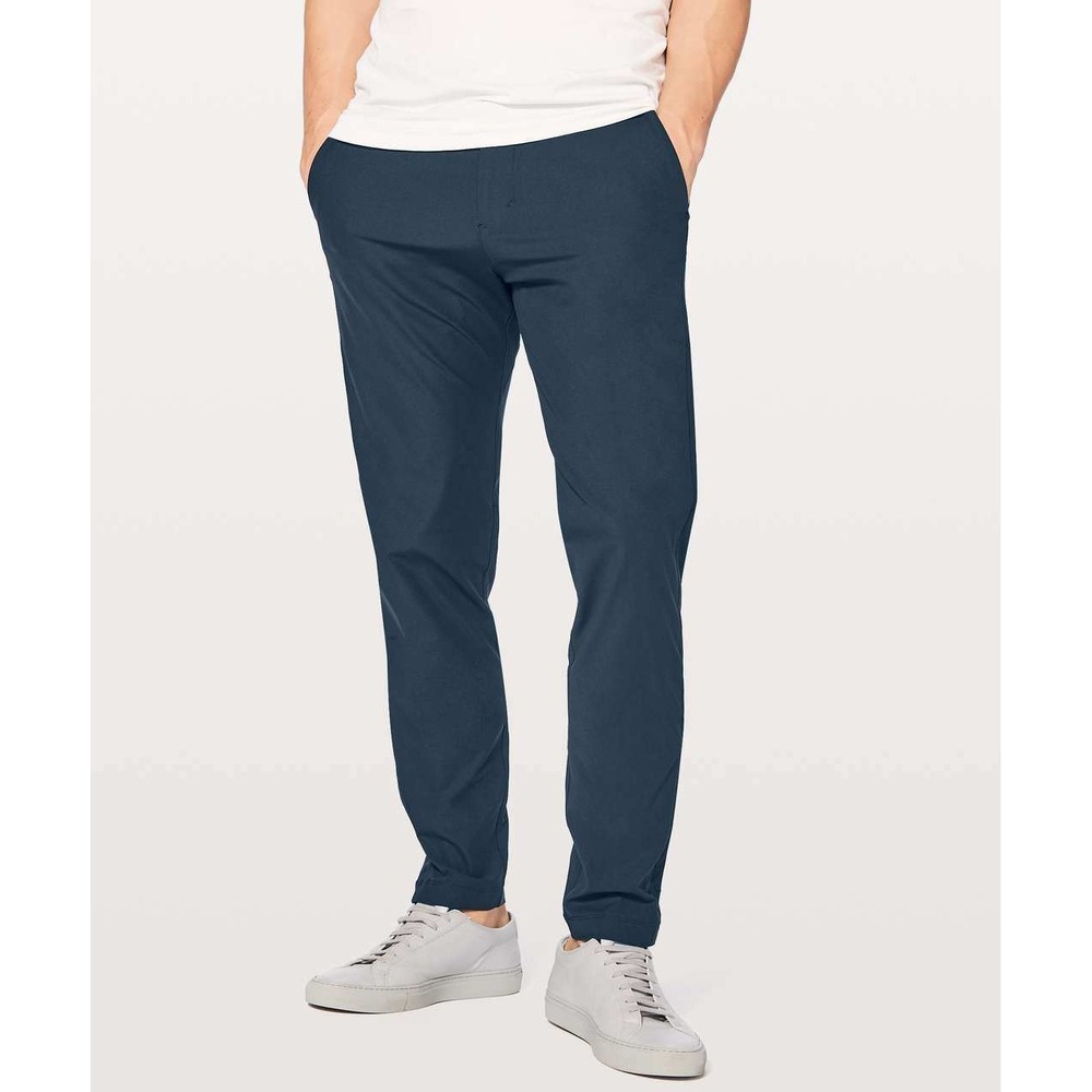 Lululemon Commission Slim Fit Pants Mens 34 Navy Blue Chino Warpstreme